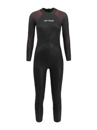 Women's ORCA ATHLEX FLOAT Wetsuit in black, showcasing a sleek design with high buoyancy for optimal swim positioning.
