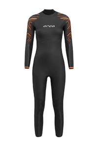 Women's ORCA Vitalis Thermal Wetsuit in black, designed for open water swimming with advanced heat retention and buoyancy.
