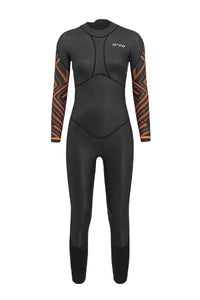 Women's ORCA Vitalis Openwater Breast Stroke Wetsuit in black, showcasing a sleek, flexible design for optimal breaststroke swimming.