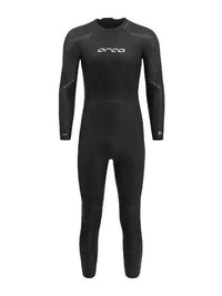 Sleek black ORCA ATHLEX FLOW Men's Wetsuit, showcasing a flexible, buoyant design for optimal triathlon performance.