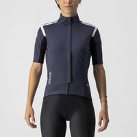 Women's Castelli Gabba RoS short-sleeve jacket in sleek design, featuring water-resistant GORE-TEX fabric and reflective details.