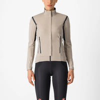 Women's Castelli Perfetto RoS 2 Jacket in a sleek design, showcasing full sleeves and windproof, water-resistant fabric.
