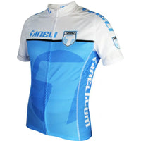 Stylish Tineli Team Women's Blue cycling jersey in vibrant blue, featuring a sleek full-length zip and three rear pockets.
