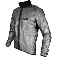 Semi-transparent Rainman Jacket in a lightweight design, featuring a full-length zip and reflective piping on back seams.