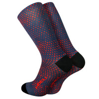 Vibrant Diablo Socks for road cycling, featuring breathable mesh ventilation and a snug, supportive fit for long rides.