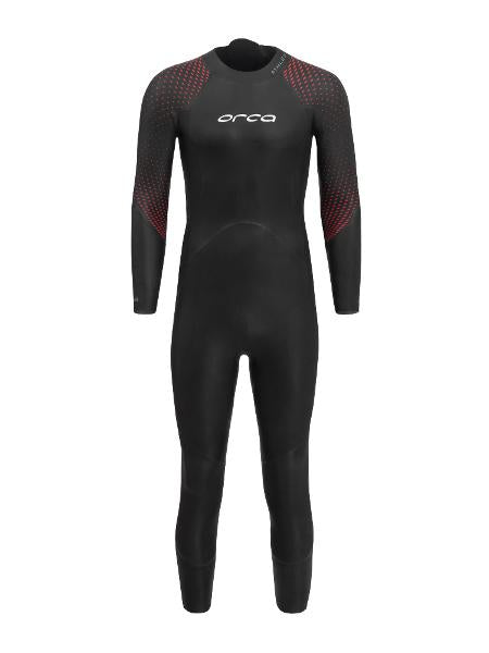 Men's ORCA Athlex Float Wetsuit in black, designed for triathletes with high buoyancy and flexible, form-fitting material.