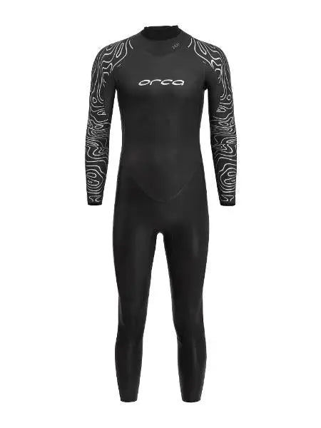 Sleek black ORCA ZEN Freedive Wetsuit for men, showcasing a fitted, hydrodynamic design for maximum flexibility in water.