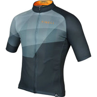 Stylish Facets Jersey with breathable vent fabric, waffle-textured sleeves, and a sleek, race-fit design for cyclists.
