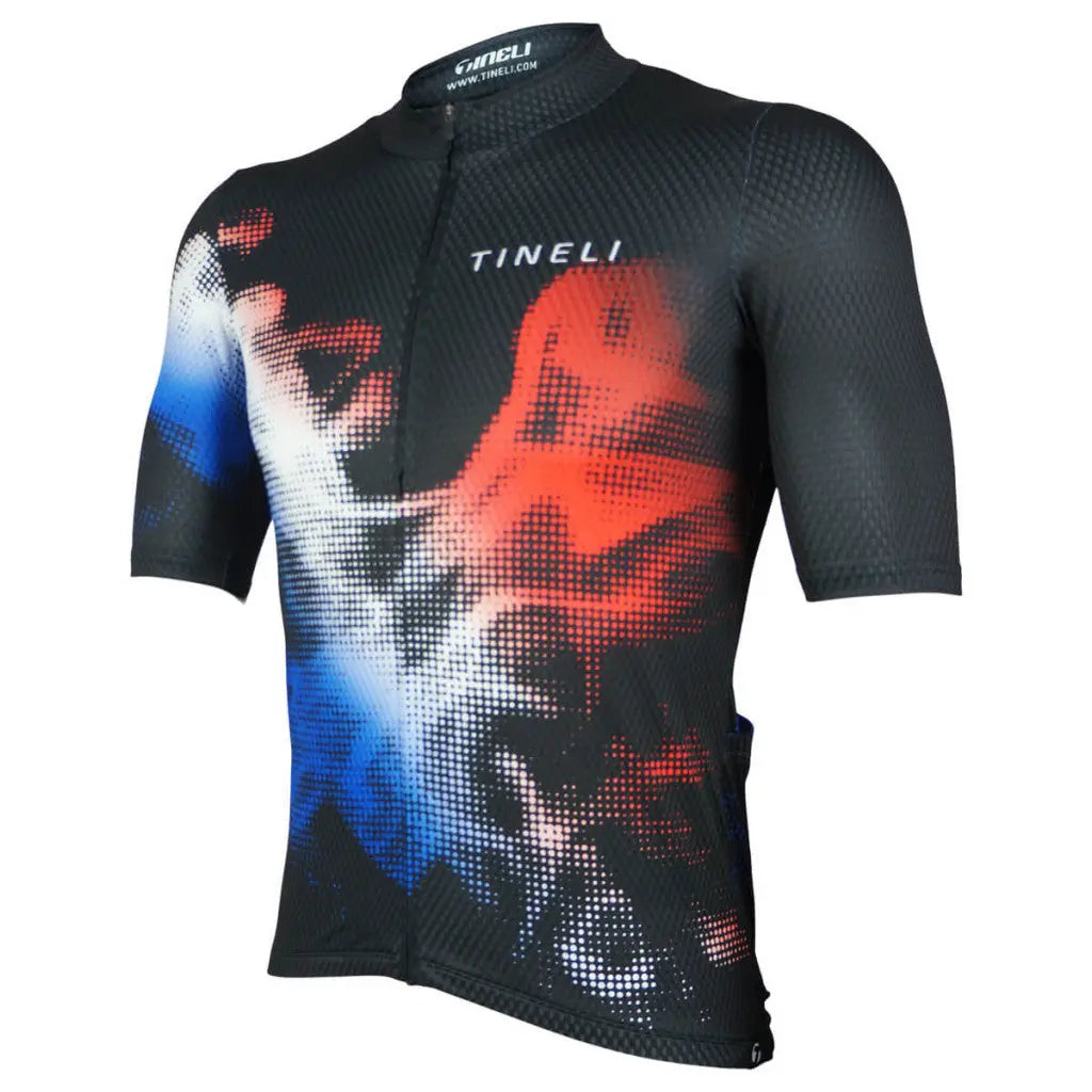 Men's Vapour Pro Performance Jersey in a sleek, fitted design with breathable, waffle-textured fabric for summer cycling.