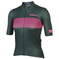 Vibrant Women's Brightline Pro Performance Jersey in a bold design, crafted with breathable waffle-textured fabric for cycling.