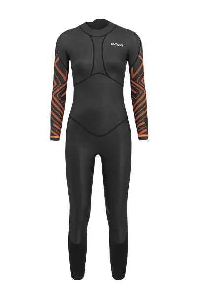 Women's ORCA Vitalis Openwater Breast Stroke Wetsuit in black, showcasing a sleek, flexible design for optimal breaststroke swimming.