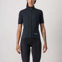 Women's Castelli Perfetto Light RoS jersey in a sleek design, featuring lightweight wind protection and breathable fabric.