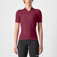 Vibrant Castelli Anima 3 Women's Jersey in a solid color, showcasing a sleek fit, drop-tail pockets, and reflective piping.
