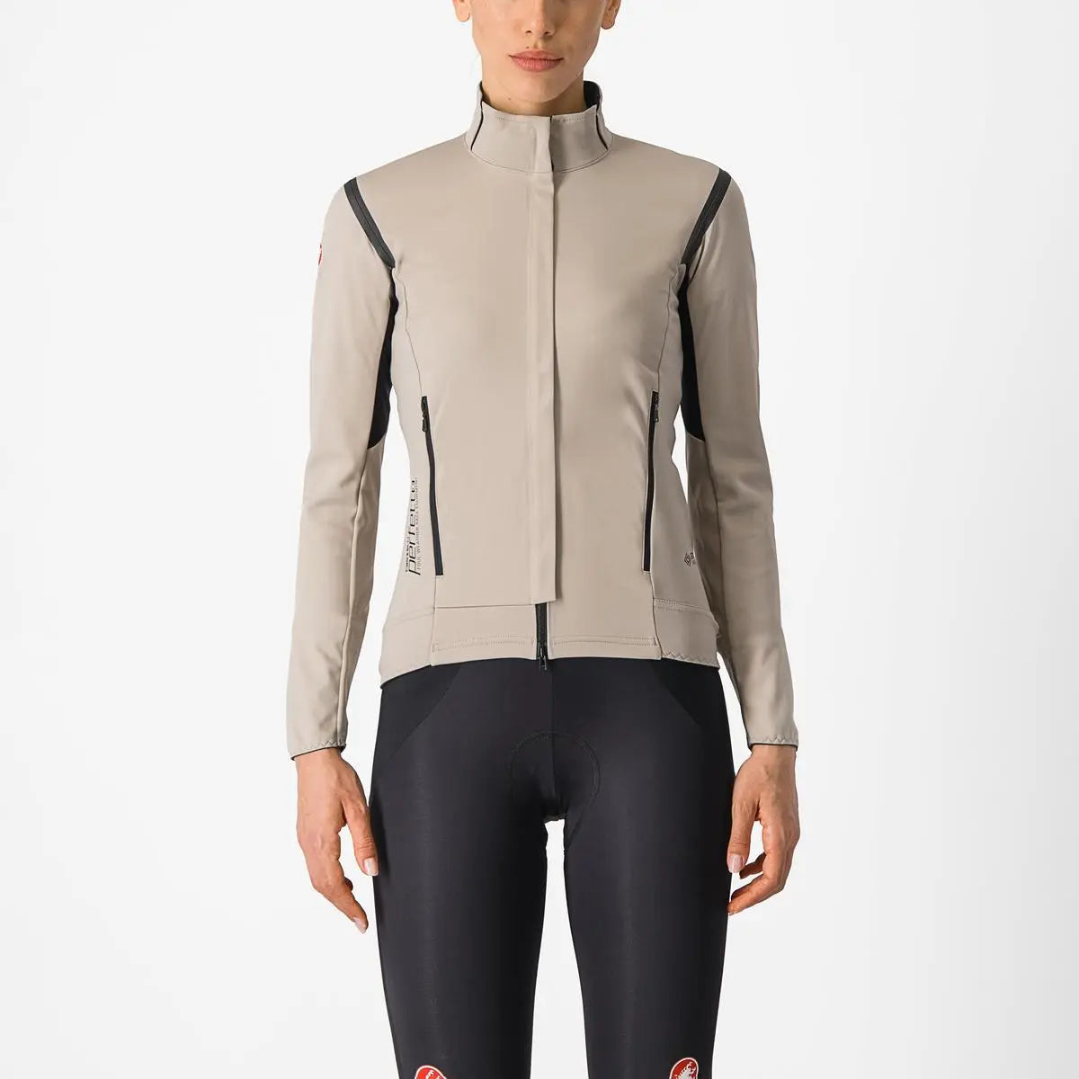 Women's Castelli Perfetto RoS 2 Jacket in a sleek design, showcasing full sleeves and windproof, water-resistant fabric.