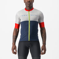 Vibrant Castelli Sezione Jersey in action, showcasing breathable micromesh fabric and a sleek, performance-driven fit.