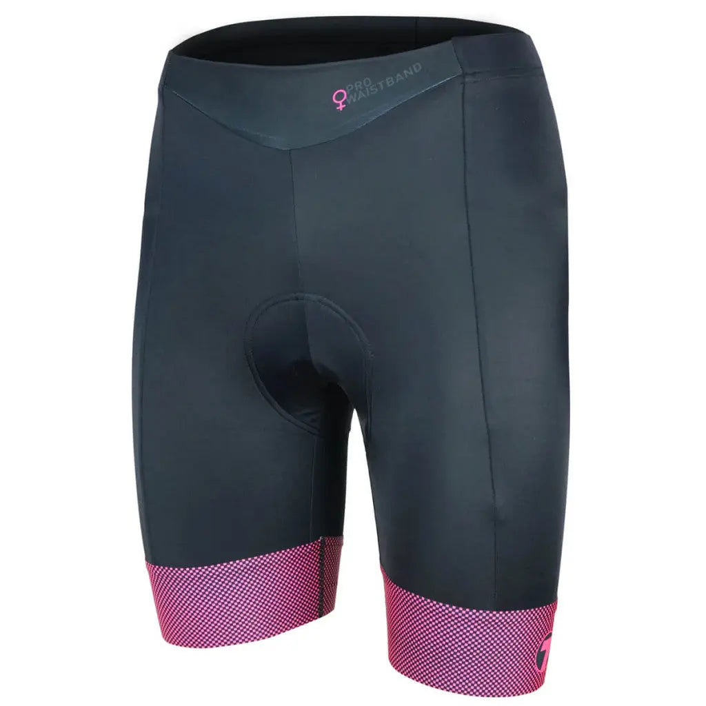 Women's Brightline Cycle Shorts in a vibrant design, tailored for comfort with a supportive fit and elite gripper bands.