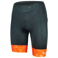 Vibrant Women's Kaleidoscope Shorts showcasing a colorful, dynamic pattern, crafted from supportive lycra with elite gripper bands for a snug fit.