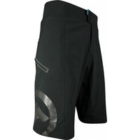 Durable MTB trail shorts in lightweight, stretchy fabric, featuring zipped leg pockets and a secure double-dome waist closure.