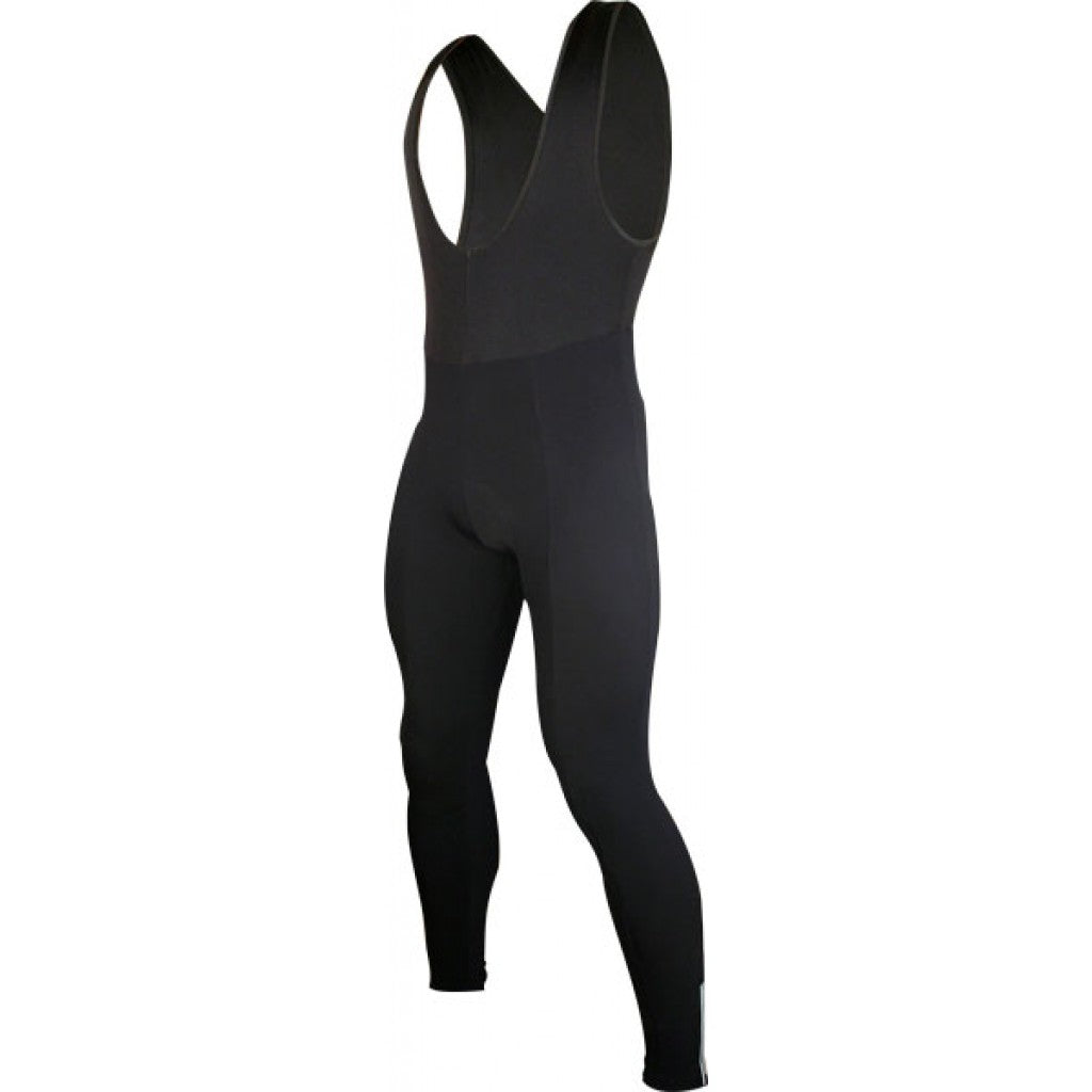 Cozy unisex bibtights in sleek black, crafted from brushed lycra for warmth and flexibility during cold weather rides.