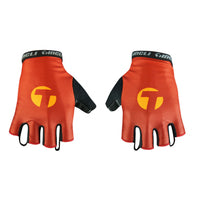 Sleek Rust Core Gloves in a vibrant design, ideal for cycling with ventilated fabric and a terry thumb sweat band for comfort.