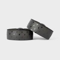 Vibrant black Burgh Lightning Bar Tape with bold gloss lightning bolt designs, offering a stylish and grippy bike handlebar upgrade.