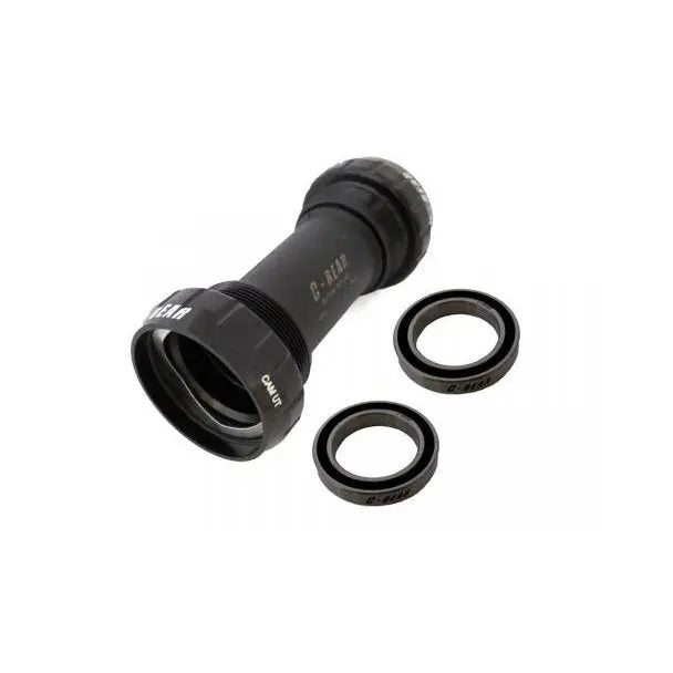 Sleek C-Bear ITA Campagnolo Ultra Torque ceramic bottom bracket with precision CNC aluminum cups and durable bearings.