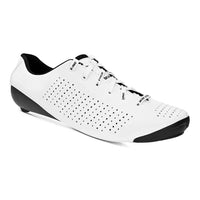 Sleek white Bont Vaypor 23 Lace Wide Fit cycling shoes with ultralight carbon fiber design and precise lace-up control.