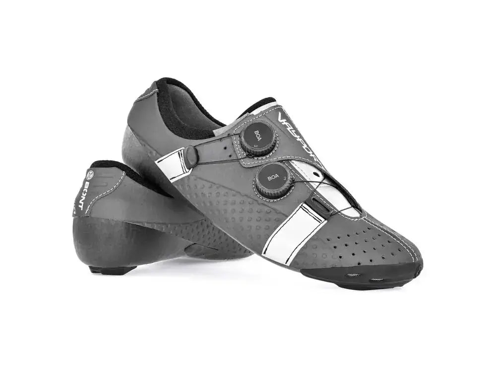Sleek black Bont Vaypor S Li2 Reflex Havoc cycling shoes with a precision BOA Fit System and lightweight carbon chassis.