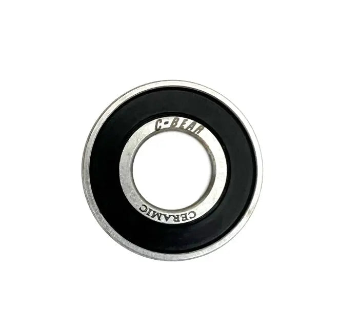 Close-up of a C-Bear 6803 RS Ceramic Wheel Hub Bearing, showcasing its sleek design and high-quality Si3N4 ceramic balls.