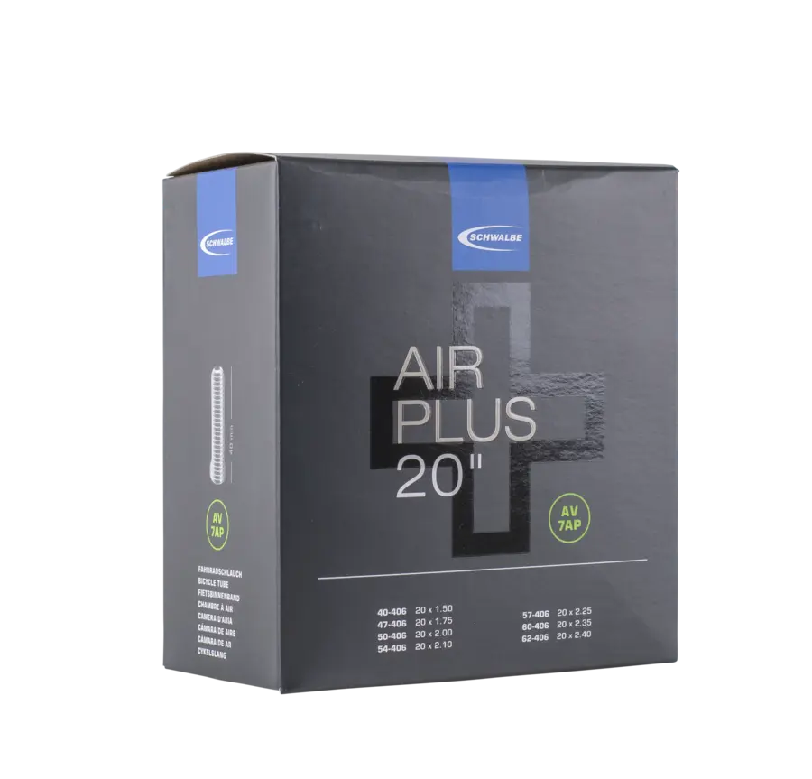 Schwalbe Air Plus Tube - Item 7AP - 20" x 2.00 - 2.80 (40 to 62 - 406)  Schwalbe Mangata Sport AU